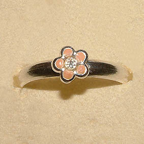 Teenring bloem groen met zirkonia Teenring bloem groen met zirkonia