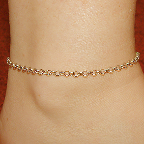 Zilveren enkelketting jasseron 4mm Zilveren enkelketting jasseron 4mm