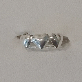 Zilveren teenring 3 hartjes Zilveren teenring 3 hartjes