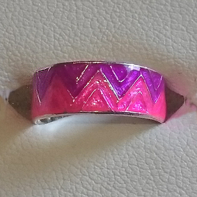 Zilveren teenring paars-roze Zilveren teenring paars-roze
