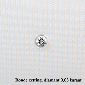 Witgouden neuspiercing met diamant (0,03 ronde zetting)