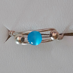Zilveren teenring met turkoois Zilveren teenring met turkoois