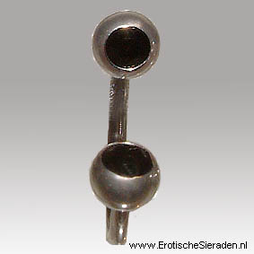 Navelpiercing open ringetje met blauwe kristal Navelpiercing open ringetje met blauwe kristal