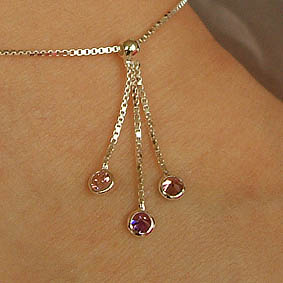 Zirkonia hangertjes paars-rose Zirkonia hangertjes paars-rose
