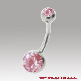 Navelpiercing dubbele strass Navelpiercing dubbele strass